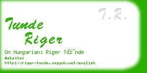 tunde riger business card